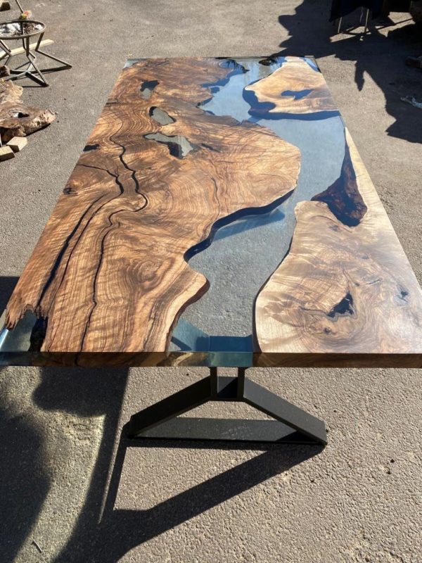 Custom Epoxy Resin Table, Custom 72” x 36” Walnut Table, Clear Epoxy Table, River Table, Live Edge Table, Custom  Order for Bruce Online Hot Sale