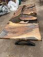 Clear Epoxy Table, Live Edge Table, Custom 96” x 40” Walnut Smokey Gray Table, Epoxy River Table, Custom Order for Jessica B Sale