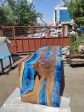 Custom 115” x 36” x 42” Walnut Ocean Blue, Turquoise White Waves Epoxy Table, Epoxy River Dining Waterfall Shape Table Order for Douglas on Sale