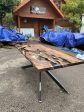 Walnut Dining Table, Epoxy Table, Epoxy Dining Table, River Table, Custom 82” x 40” Table, Clear Epoxy Dining Table, Order for Molly For Cheap