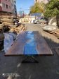 Epoxy Table, Epoxy Dining Table, Walnut Epoxy River Table, Custom 290cm x 140cm Walnut Clear Epoxy River Dining Table Order for Sara F Sale