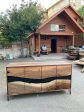 Black Epoxy Resin Credenza, Custom 70”L x 20”D x 30”H Walnut Credenza, Wood Credenza, Walnut Epoxy Credenza Order for Katie L Hot on Sale