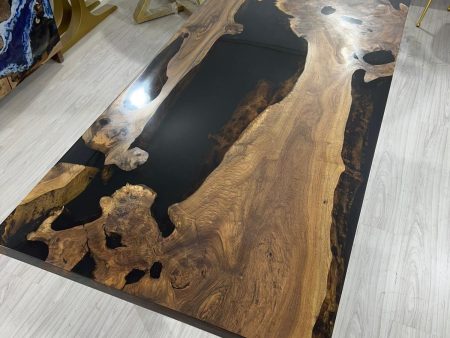 Walnut Dining Table, Epoxy Table, Epoxy Dining Table, Walnut Epoxy River Table, Custom 72  x 33  River Table, Custom Order for Barbara K Hot on Sale