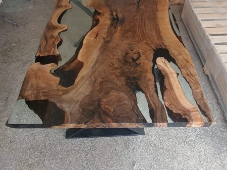 Custom Epoxy Resin Table, Custom 72  x 42  Walnut Table, Epoxy Wood Table, Resin Clear Table, Walnut Dining Table, Clear Epoxy Table For Discount