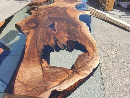 Walnut Dining Table, Live Edge Table, Epoxy Resin Table, Custom 76” x 36” Walnut Table, Clear Epoxy Table, River Table, Order for Dao Supply