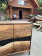 Black Epoxy Resin Credenza, Custom 70”L x 20”D x 30”H Walnut Credenza, Wood Credenza, Walnut Epoxy Credenza Order for Katie L Hot on Sale