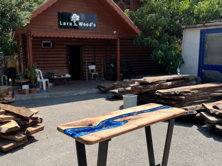 Epoxy Dining Table, Custom 50” x 18” Walnut Blue, Turquoise, Green Console Table, Live Edge Table, Epoxy Console Table, River Table, for Pat Sale