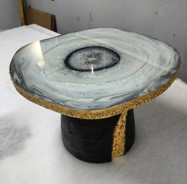 Agate Table Top, Quartz Crystal Table, Ageta Side Coffee Table, Stone Coffee Table, Unique Coffee Table, Home Decor Accent Table For Cheap