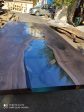 Epoxy Table, Epoxy Dining Table, Walnut Epoxy River Table, Custom 290cm x 140cm Walnut Clear Epoxy River Dining Table Order for Sara F Sale