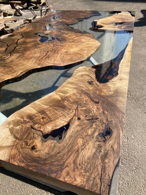 Custom Epoxy Resin Table, Custom 72” x 36” Walnut Table, Clear Epoxy Table, River Table, Live Edge Table, Custom  Order for Bruce Online Hot Sale