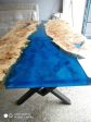 Blue Epoxy Table, Custom 80” x 40” Poplar Wood Blue River Table, River Epoxy Dining Table, Live Edge Table, Custom Order for Kimberly Hot on Sale