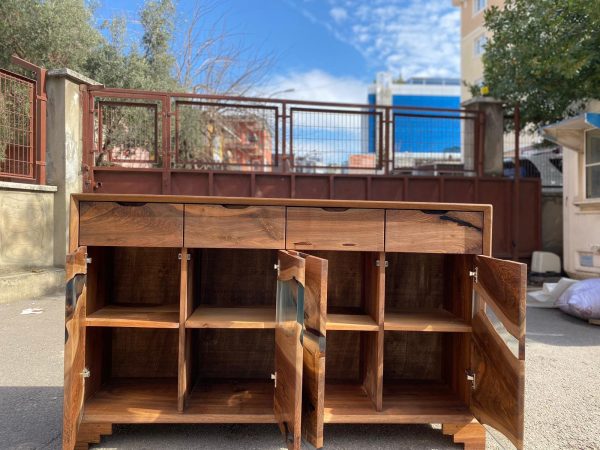 Custom Epoxy Console, 60” x 16” x 36” Wood Epoxy Resin Credenza, Walnut Epoxy Epoxy Credenza, Dining Room Sideboard for Kelly O Online now