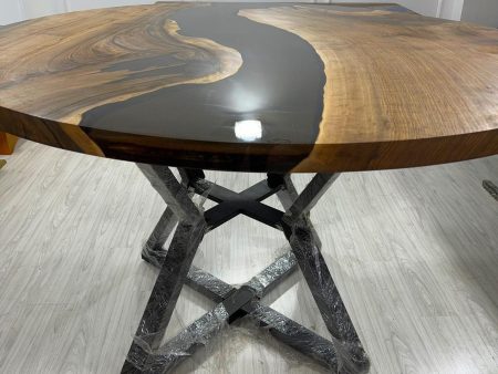 Epoxy Dining Table, Epoxy Resin Table, Custom 60” Diameter Round Table, Walnut Brown Epoxy Table, Custom Order for Wayne Hot on Sale