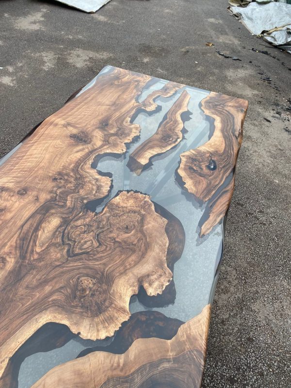 Walnut Dining Table, Epoxy Table, Epoxy Dining Table, River Table, Custom 82” x 40” Table, Clear Epoxy Dining Table, Order for Molly For Cheap