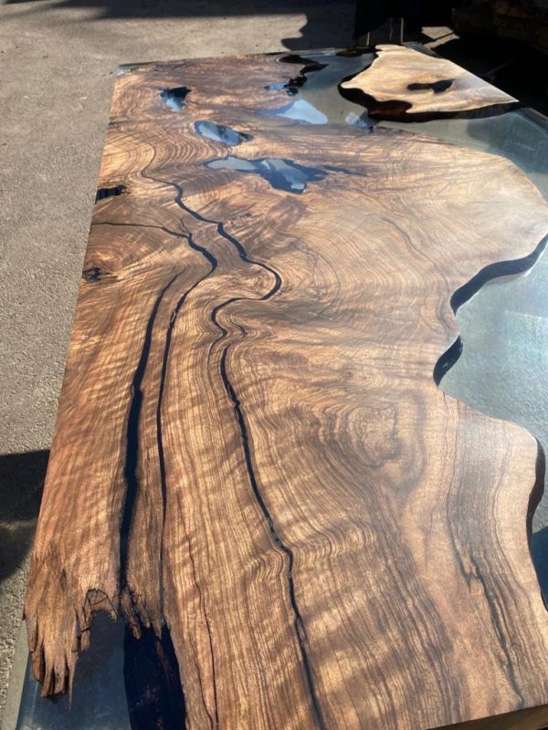 Custom Epoxy Resin Table, Custom 72” x 36” Walnut Table, Clear Epoxy Table, River Table, Live Edge Table, Custom  Order for Bruce Online Hot Sale