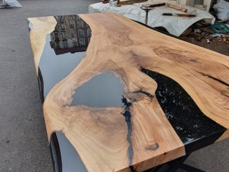 Walnut Epoxy Table, Epoxy Dining Table, Epoxy River Table, Custom 84” x 42  Walnut Black Epoxy Table, River Table, Custom Order for Ann B Online now